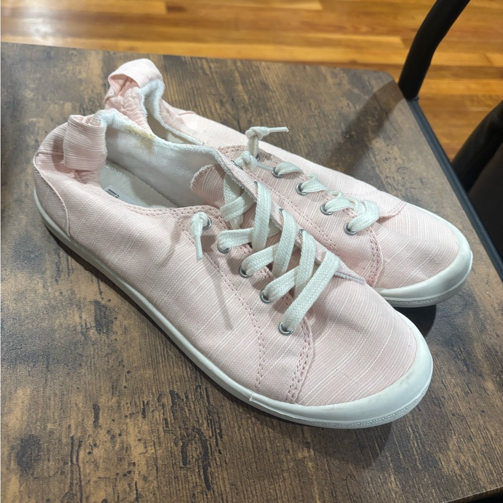Pink Ruffled Slip-On Shoes - Picture 2 of 3